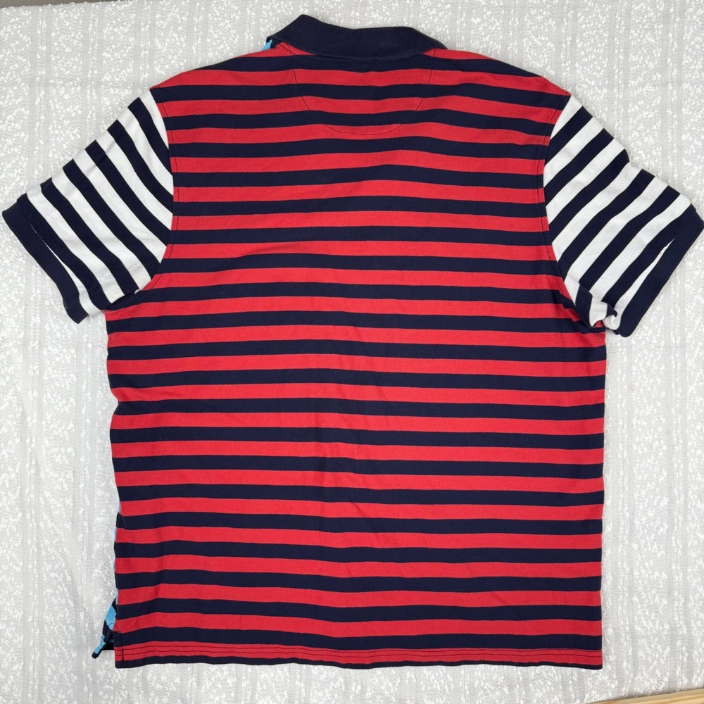 90s Club Room Mens Striped Rugby Polo Shirt Size XXL Knit Dopamine Retro Pocket - Picture 2 of 15